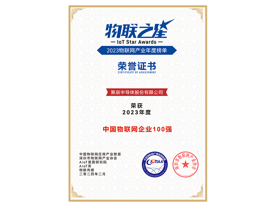  Giantec won the Top 100 Chinese IoT Enterprises of 2023